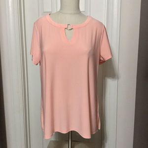 Kim Rogers peach short sleeve top